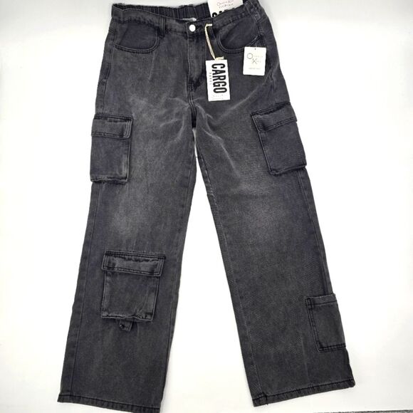 Orange Kiss Essential Cargo Wide Leg Pants Size L NWT - Picture 5 of 5